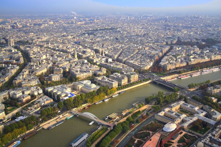 Vistas desde la torre Eiffel, París, Francia