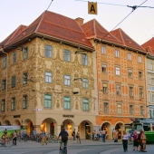 Casas en la Hauptplatz, Graz, Austria