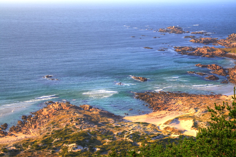 Vista desde la pista a Camelle, Coruña, Galicia, Praia do Trece