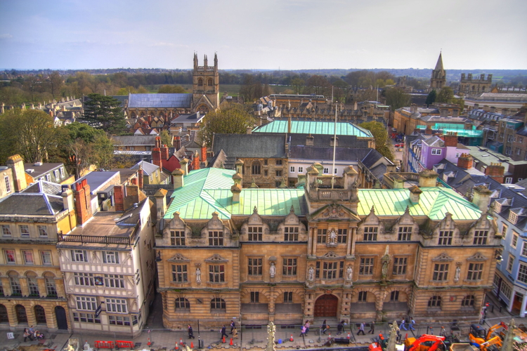 Vistas desde la torre de la iglesia, Reino Unido, Inglaterra, Oxford