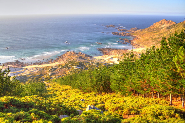 Vista desde la pista a Camelle, Coruña, Galicia, Praia do Trece