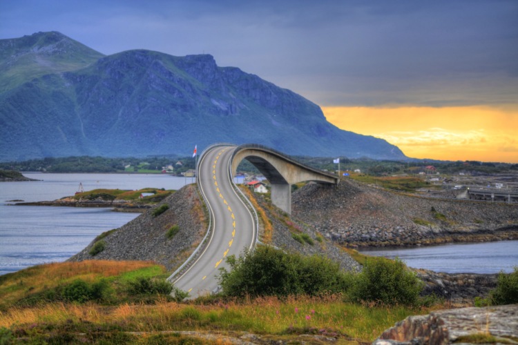 Carretera del Atlántico, Noruega, fiordos