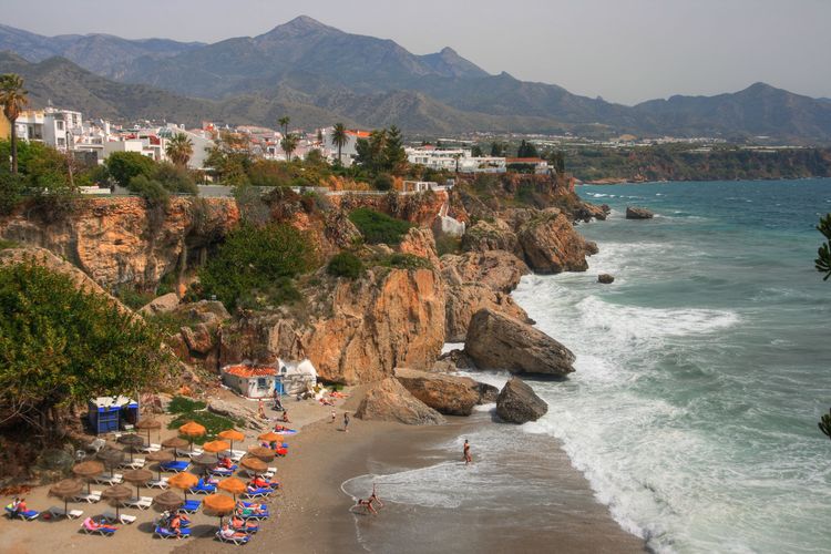 Balcón de Europa en Nerja, Málaga, España, Andalucía, costa, playa