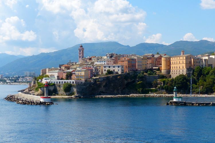 Ciudadela de Bastia desde el ferry, Córcega, Francia
