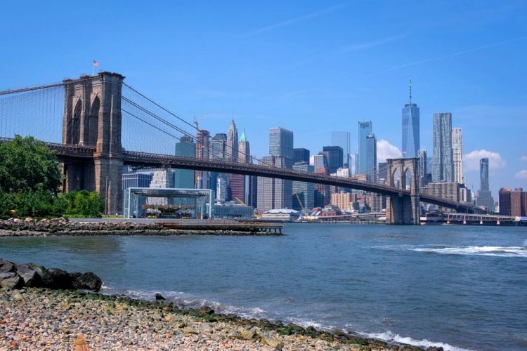 Puente de Brooklyn desde DUMBO, Brooklyn, Estados Unidos, USA, Nueva York