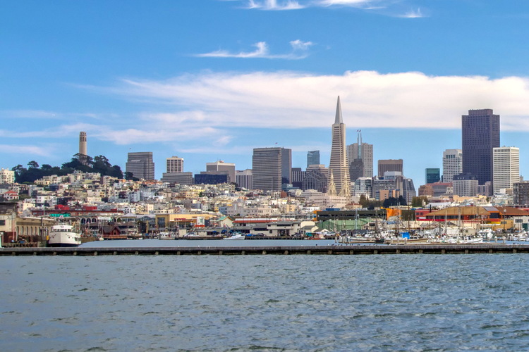 Vistas desde el crucero por la bahía, San Francisco, USA, California