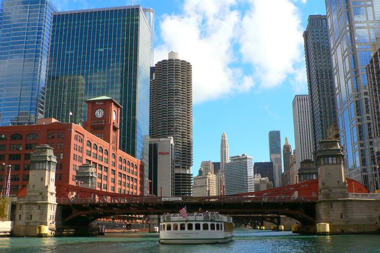 Crucero por el río Chicago, Chicago, USA, Estados Unidos