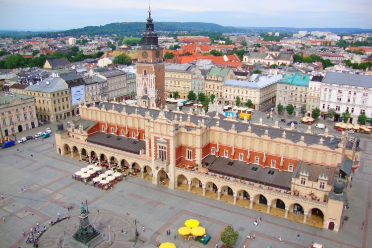 Vistas desde la Basílica de Santa María, Cracovia, Polonia