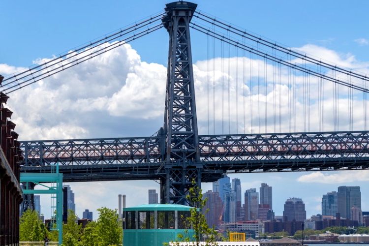 Vistas desde el Domino Park, Nueva York, USA, Estados Unidos