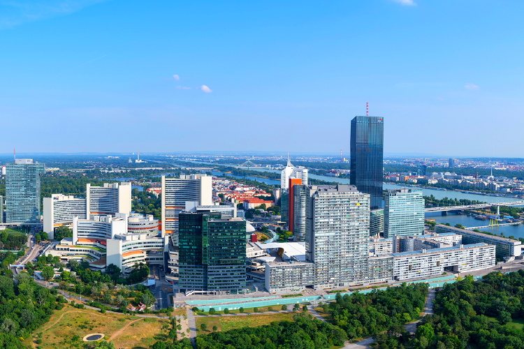 Vistas desde la Donauturm, Austria, Viena