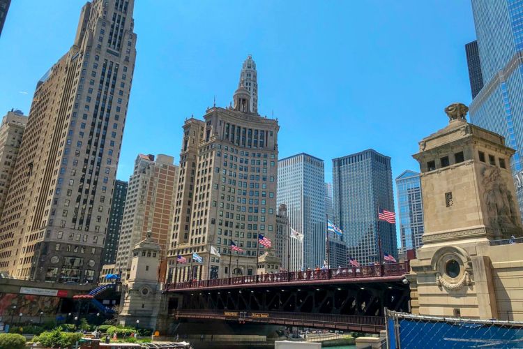 Puente DuSable en Chicago, The Loop, USA, Estados Unidos