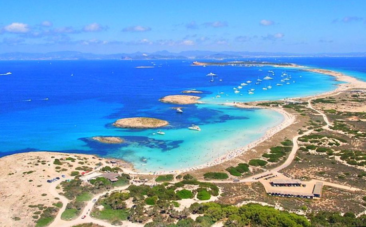 Vista aerea de la playa Ses Illetes