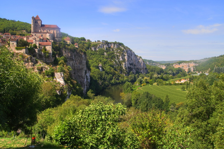 Vistas desde el sendero de acceso a Saint-Cirq-Lapopie