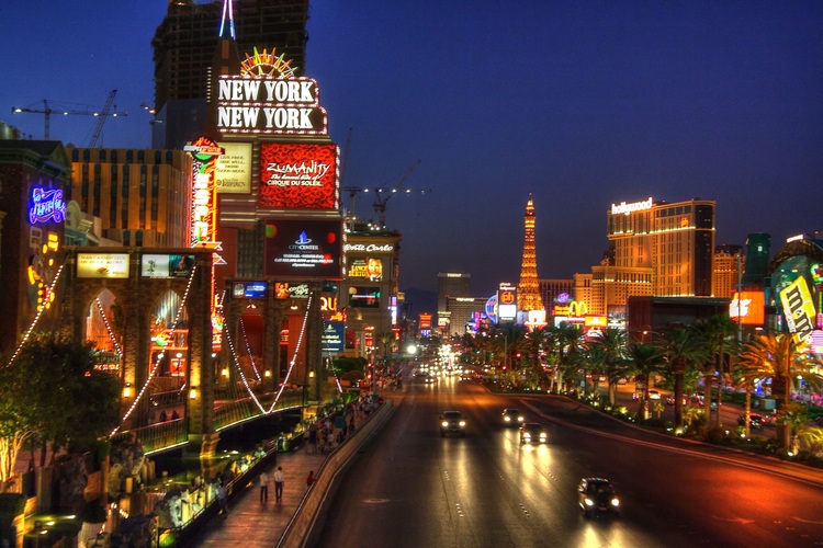 Strip de Las Vegas por la noche, Las Vegas, USA, Estados Unidos