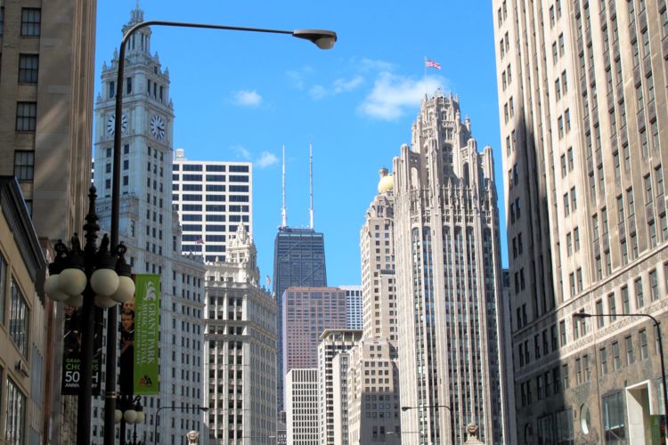 The Loop con la torre Hancock, Chicago, USA, Estados Unidos