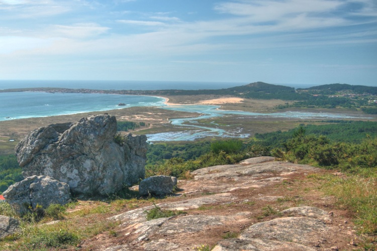 Vistas de Corrubedo desde Pedra da Ra, La Coruña, Riveira, Galicia, Rías Bajas