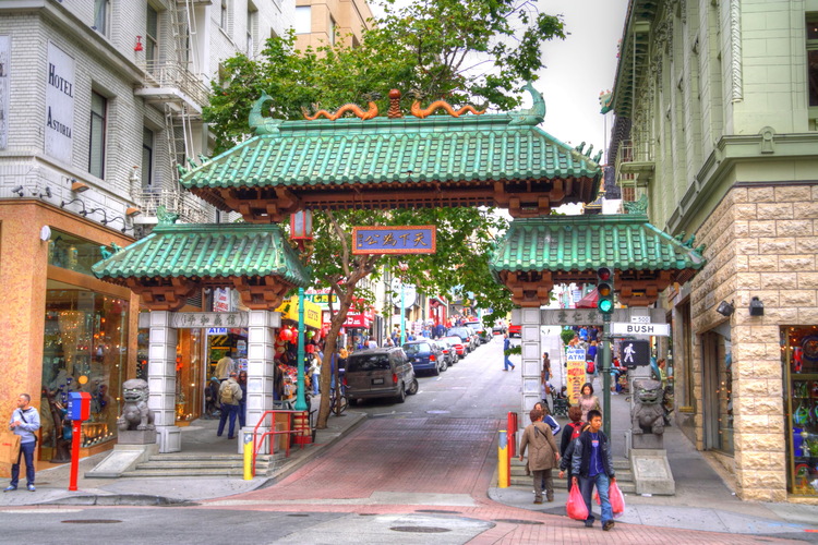 Puerta del Dragón, barrio chino, San Francisco, USA, California