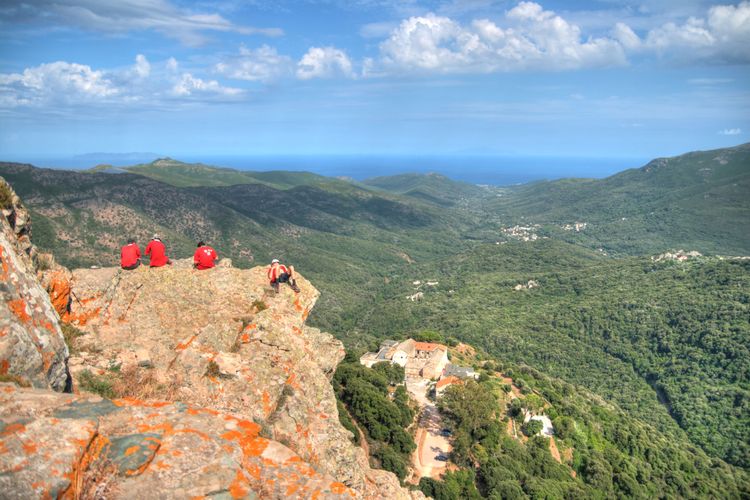 Vistas desde la torre de Seneque, Córcega, Francia