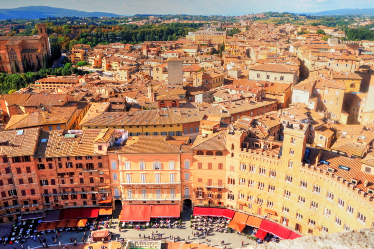 Vistas Mangia, Siena, Toscana, Italia