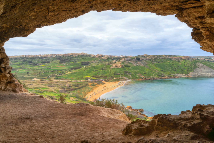 Vista de Ramla desde Tal-Mixta, Malta