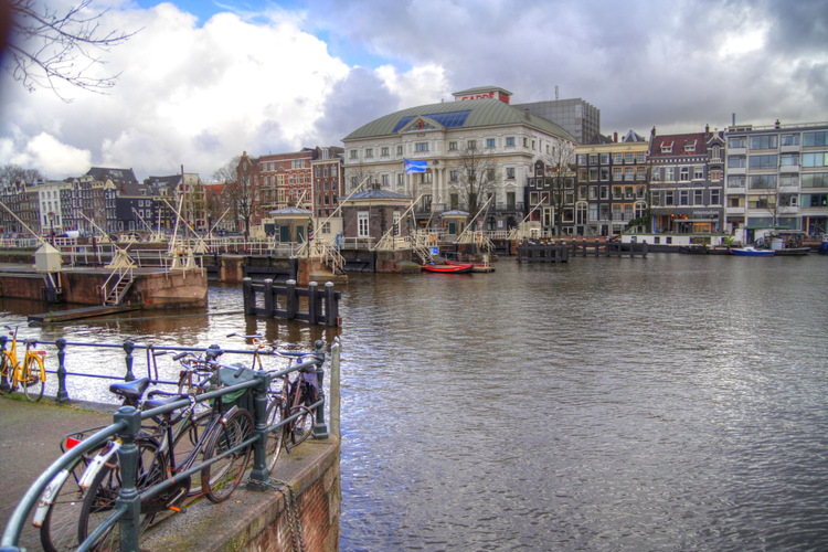 Vistas del teatro Carre en el Amstel, Amsterdam , Holanda