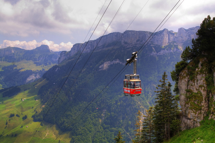 Subida a Ebenalp en teleférico