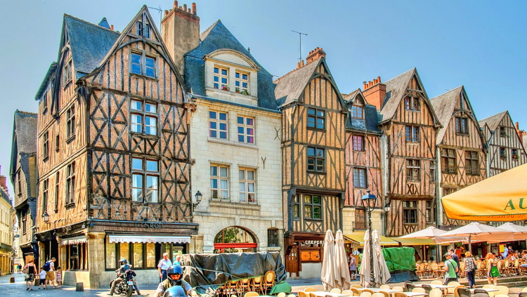 Placa Plumereau, Tours, Francia, Loira