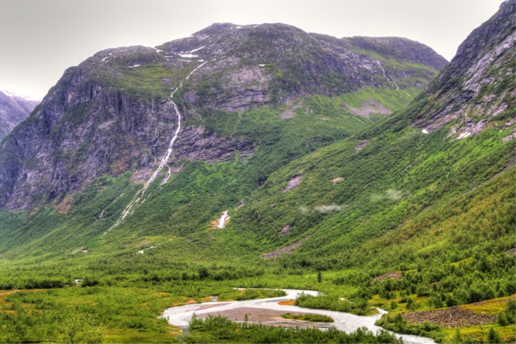 Paisaje en Veitastrond, Noruega, fiordos