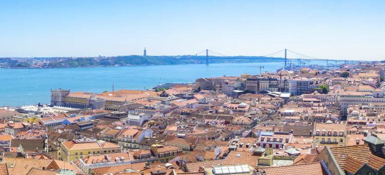 Vistas desde el castillo de Lisboa, Portugal