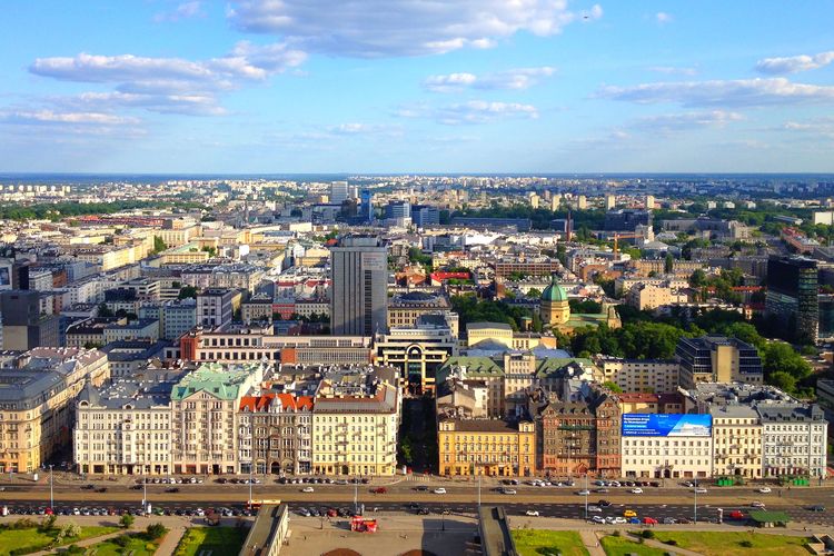Vistas desde el Palacio de la Cultura, Varsovia, Polonia