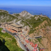 Vistas desde Esel hacia la estación superior del Pilatus